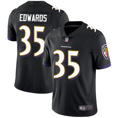 Baltimore Ravens Limited Black Men Gus Edwards Alternate Jersey NFL Football #35 Vapor Untouchable